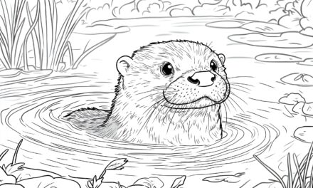 Otter looks out of the water