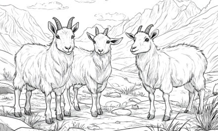 Three goats in the mountains