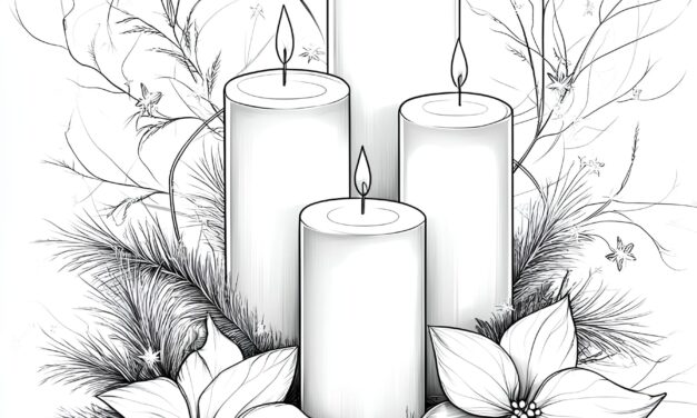 Advent wreath coloring picture