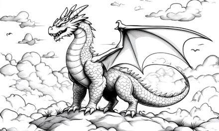 Dragon on a mountain peak