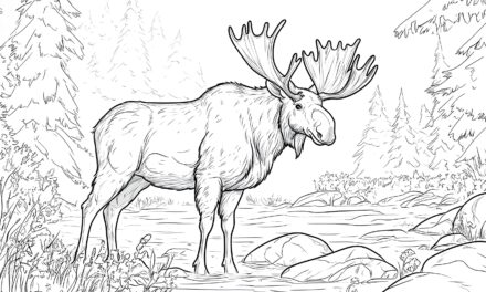 Moose by a stream