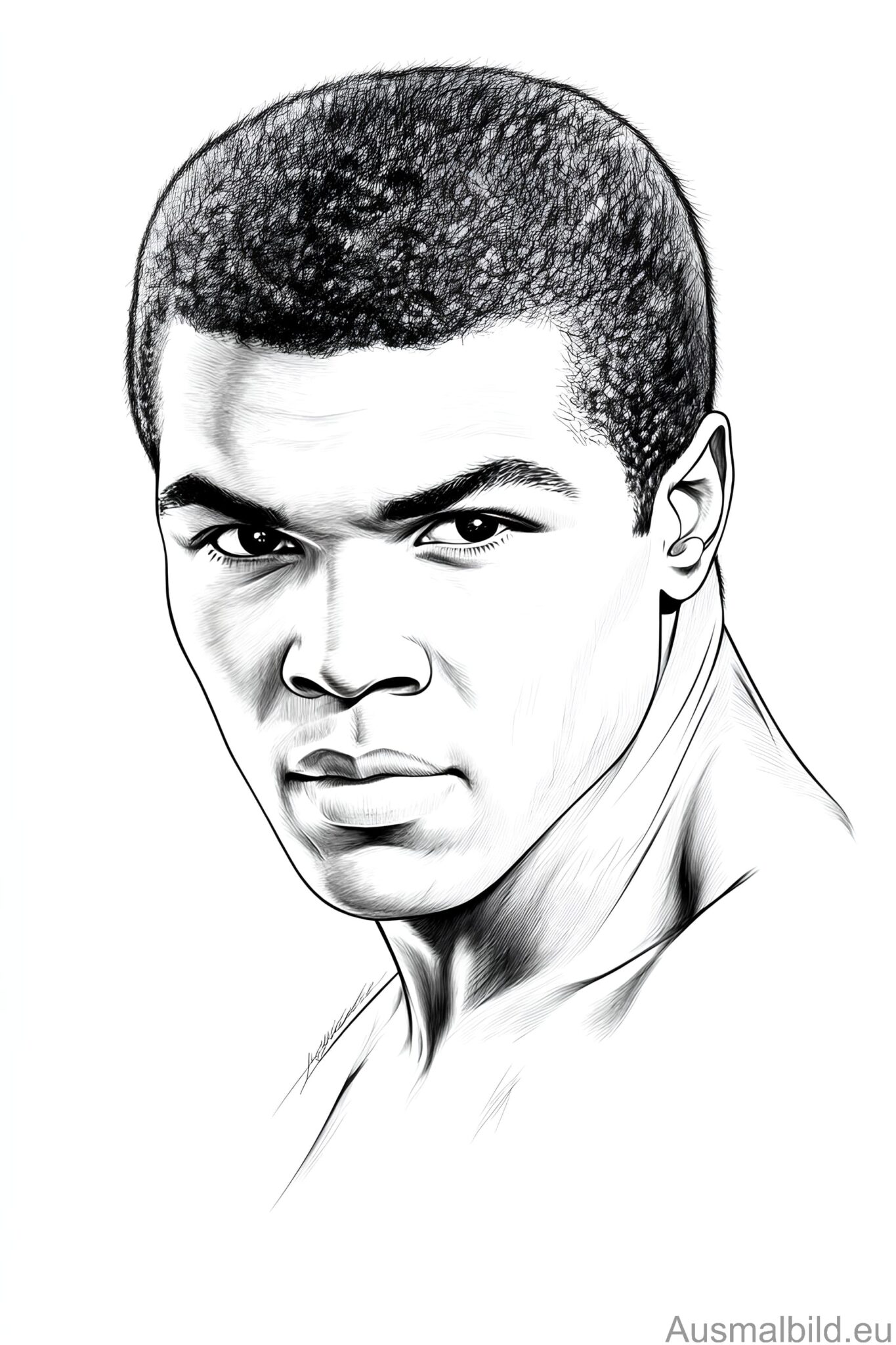 Muhammad Ali Coloring Pags Muhammad Ali coloring picture - People - Ausmalbild.eu