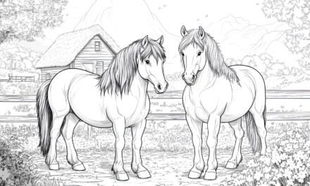 Two horses on the horse farm