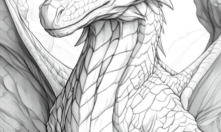 Old dragon coloring picture