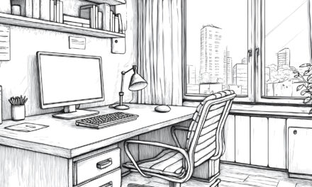 Home office coloring picture