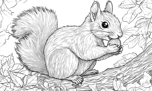 Squirrel nibbling on a nut