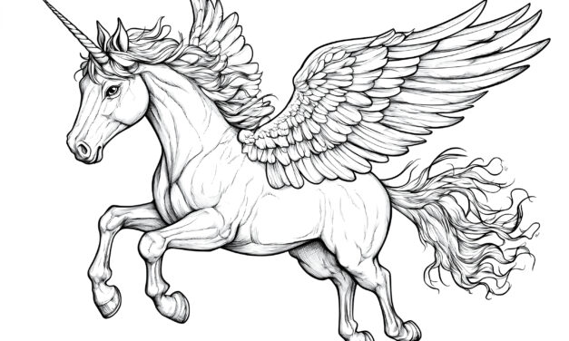 Einhorn Pegasus fliegt