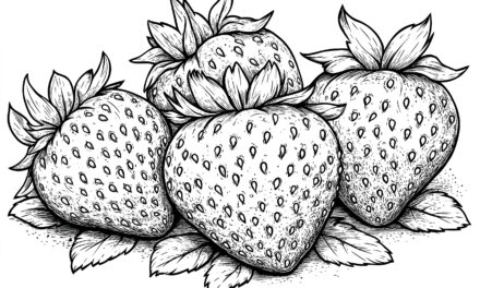 Strawberries coloring picture