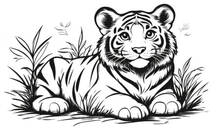 Reclining little tiger