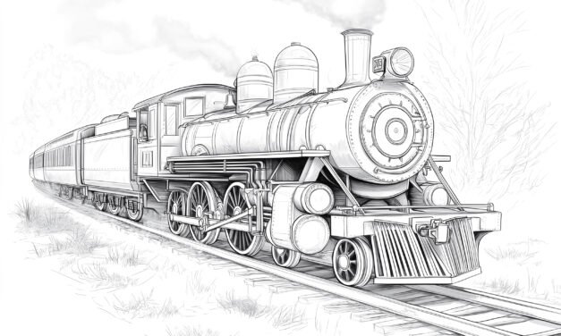 Steam Locomotive Coloring Page