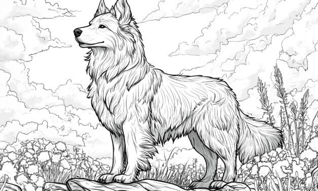 Collie coloring picture