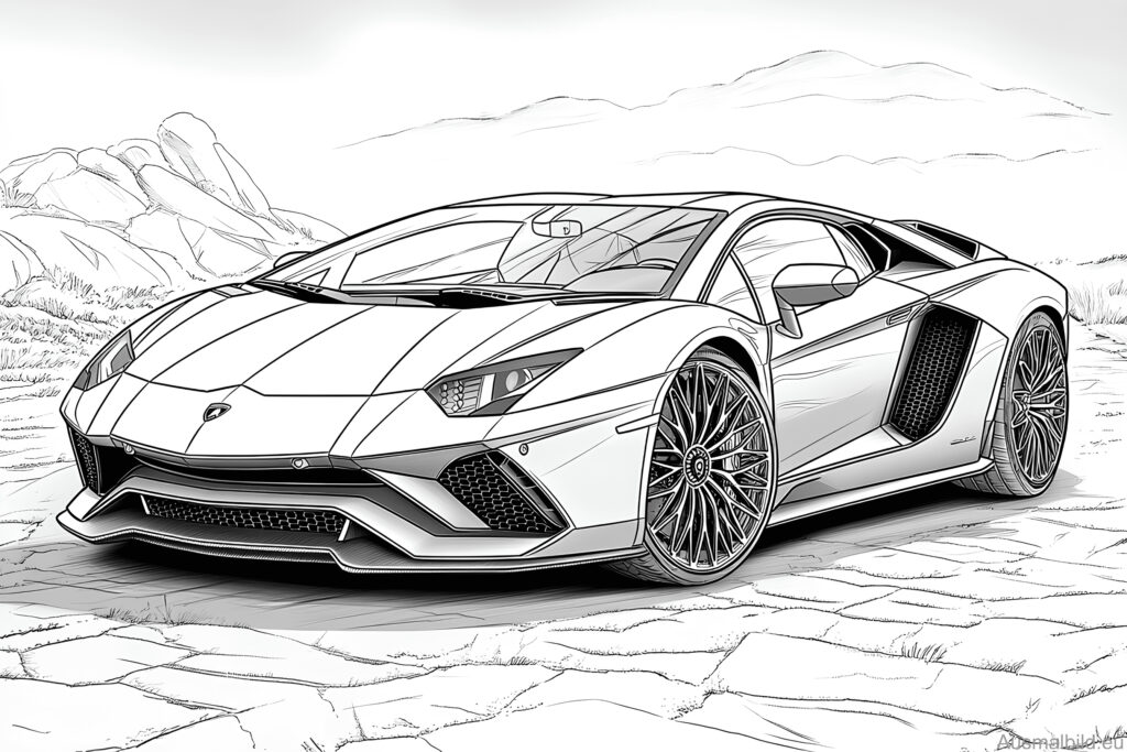  Foto zu Lamborghini Aventador - Cars - Ausmalbild.eu 