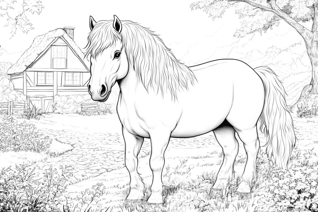 Pony Ausmalbild - Pferde - Ausmalbild.eu