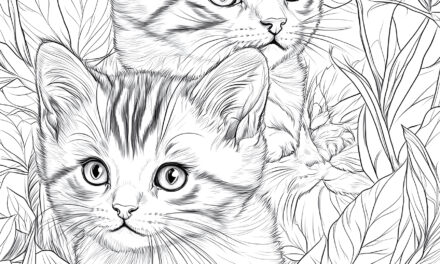 Zwei kleine Katzen schauen aus dem Busch