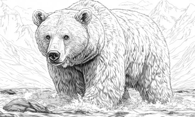 Grizzlybär im Bach