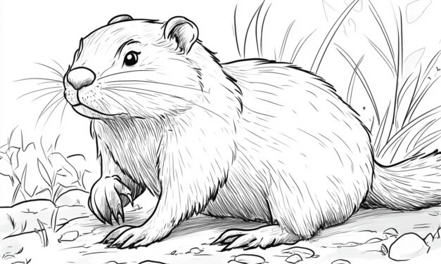 Beaver coloring picture
