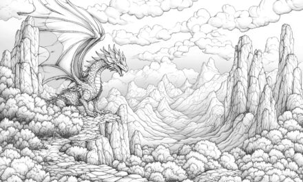 Drache in Fantasy-Landschaft