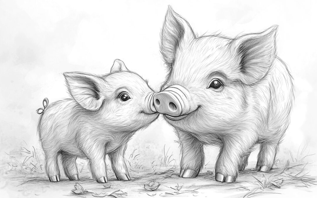 Piglet with mother