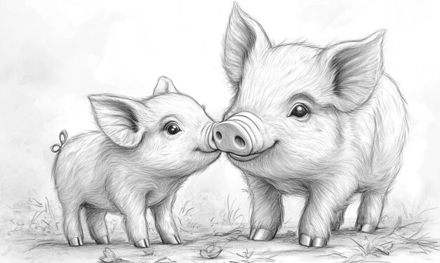 Piglet with mother