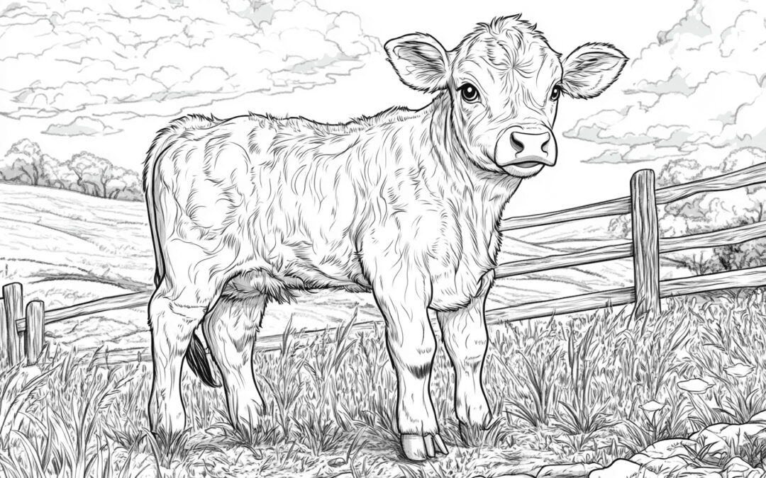Kalb am Weidezaun