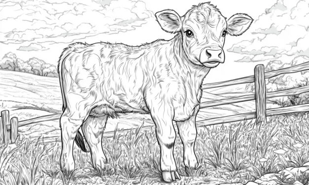 Calf at the pasture fence