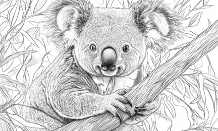 Koala holds on to the branch
