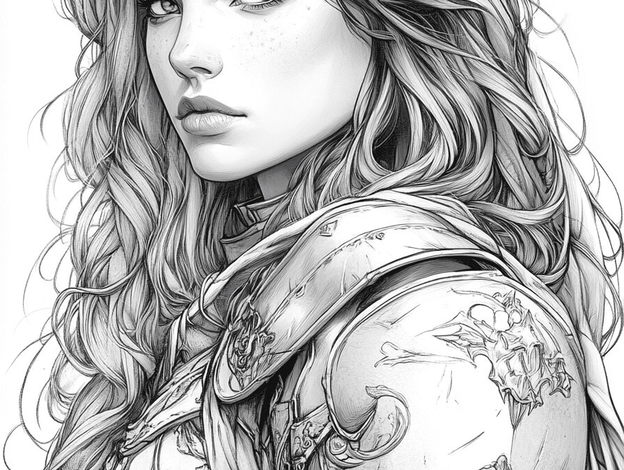 Young Warrioress in Armor