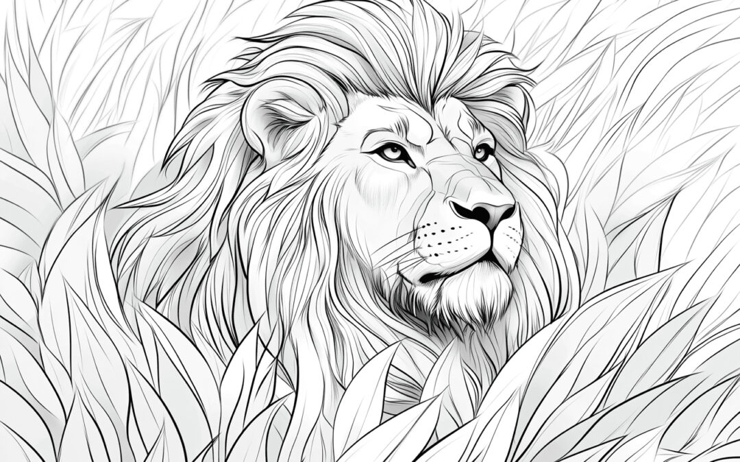 Lion’s Head in a Dense Bush