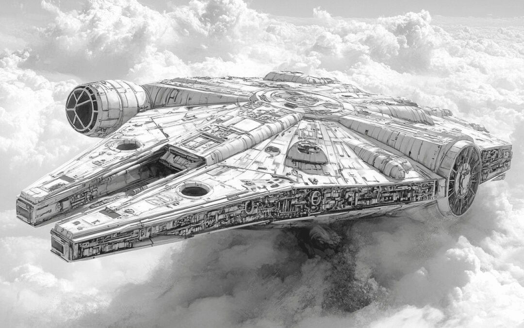 Millenium Falcon über den Wolken