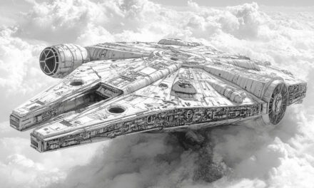 Millenium Falcon above the clouds