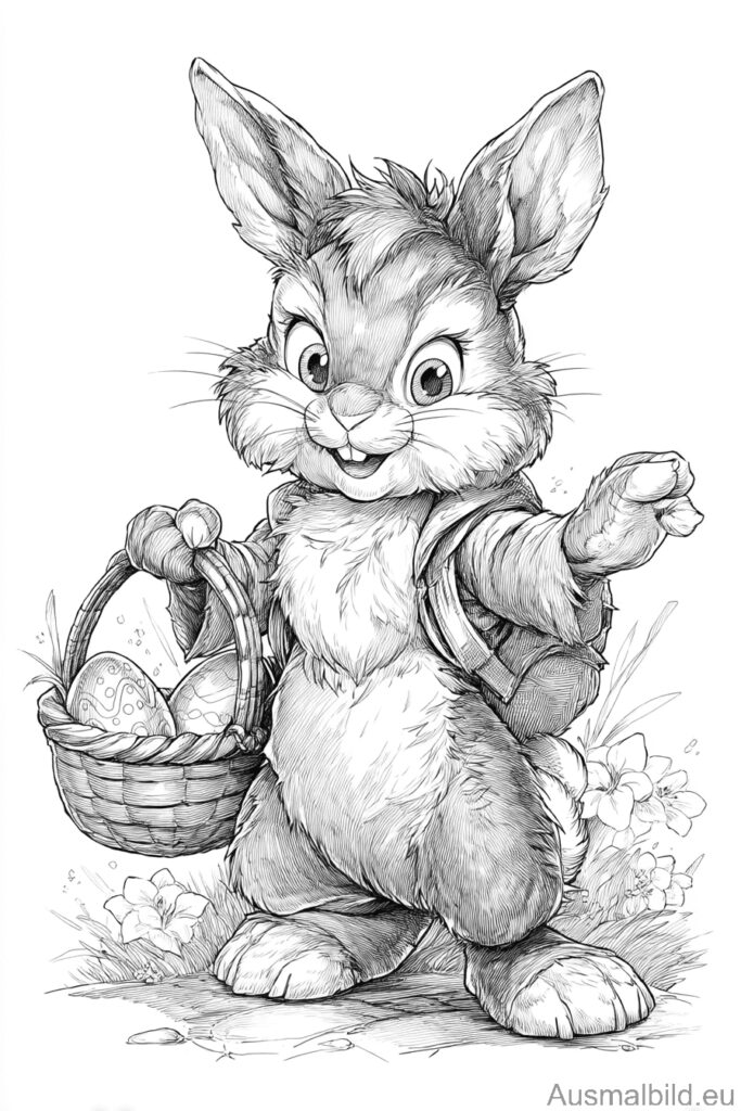  Foto zu Osterhase Ausmalbild - Ostern - Ausmalbild.eu 