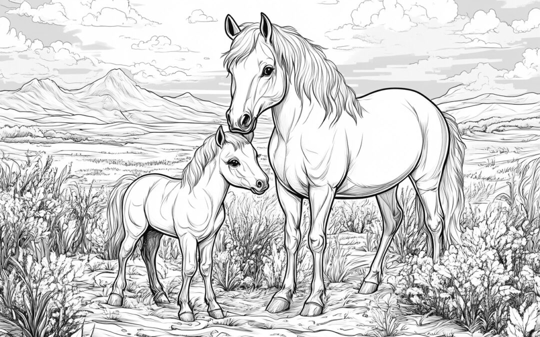 Pferd mit Fohlen