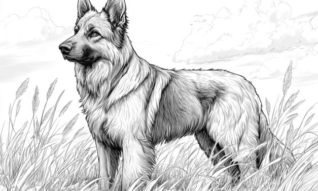Shepherd dog on a meadow