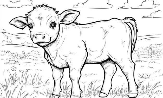 Cute little calf on the pasture