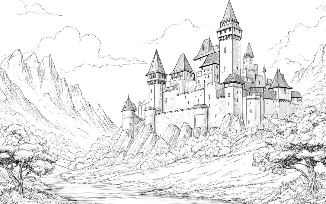 Large castle on the mountain