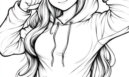Anime girl in hoodie with cat ears