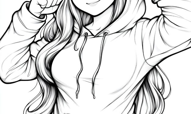 Anime girl in hoodie with cat ears