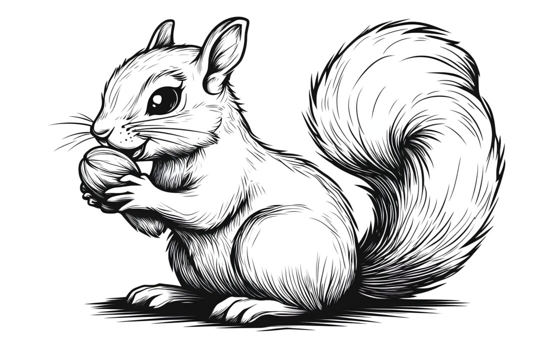 Knabberndes Eichhörnchen