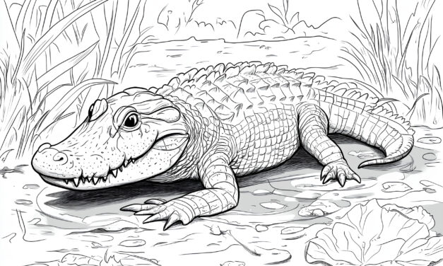 Krokodil kommt aus dem Wasser