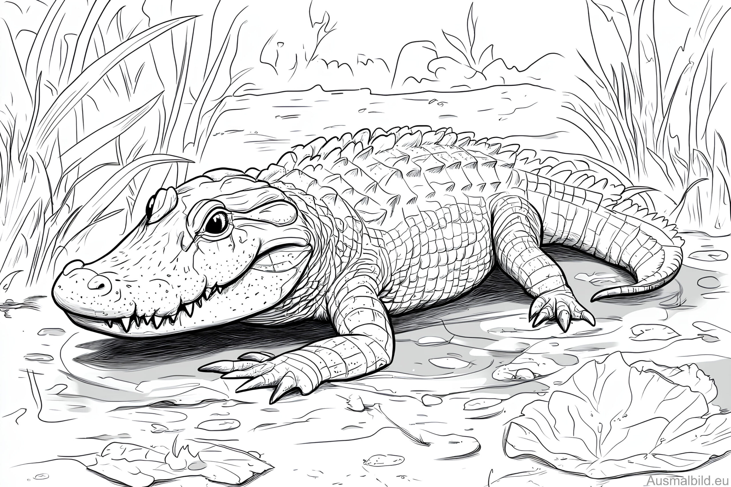 Krokodil kommt aus dem Wasser Krokodil kommt aus dem Wasser