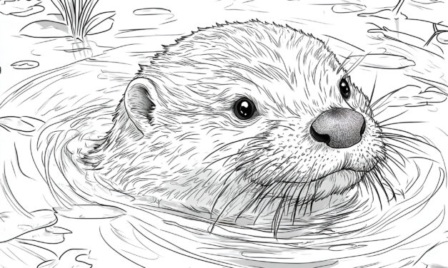 Otter guckt aus dem Wasser