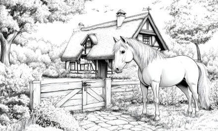 Horse Farm Coloring Picture