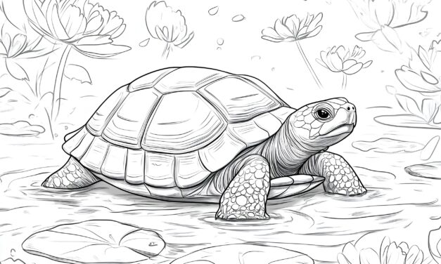 Schildkröte im seichten Wasser