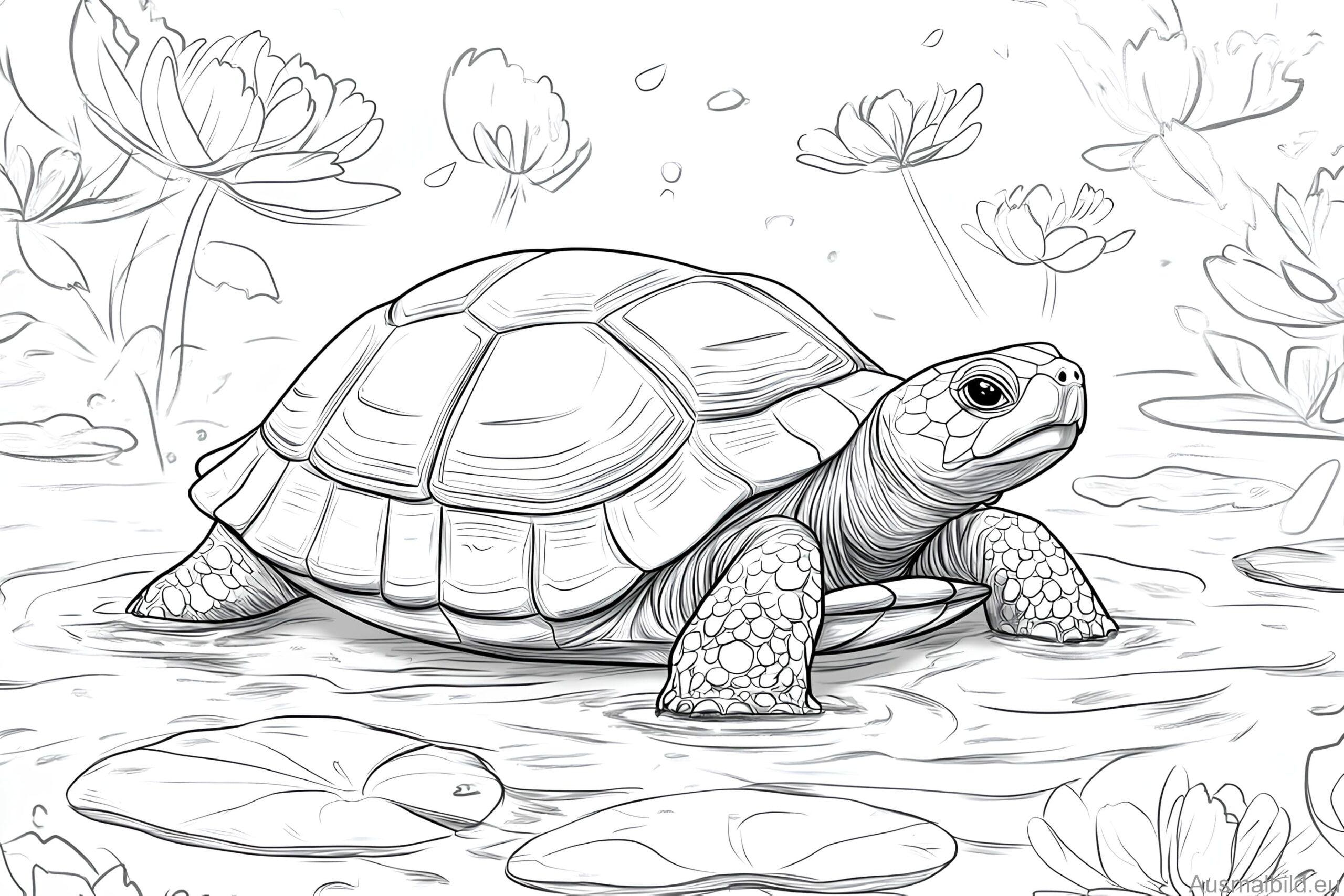 Schildkröte im seichten Wasser Schildkröte im seichten Wasser