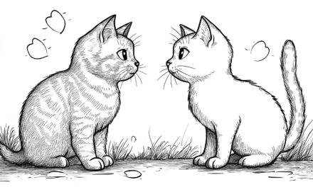 Cats in Love Look at Each Other