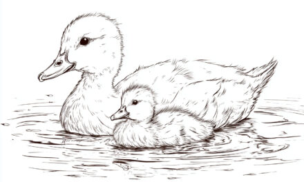 Kleine Ente mit Mutter