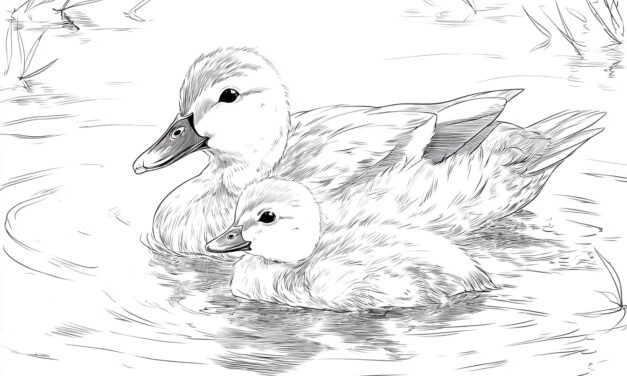 Baby Duck with Mother