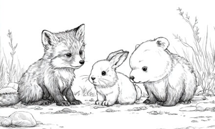 Babytiere spielen im Wald