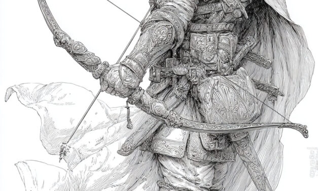 Mysteriöser Fantasy Bogenschütze