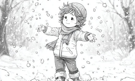 Child Catches Snowflakes